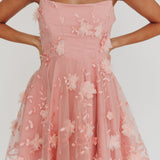 Athens Floral Bow Mini Dress Pink