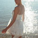 Athens Floral Bow Mini Dress White