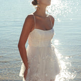 Athens Floral Bow Mini Dress White