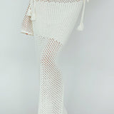 Jamaica Tied Crochet Midi Skirt White