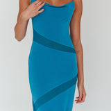 Sun Kissed Cowl Tied Back Maxi Dress Teal