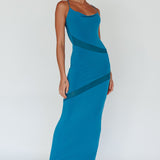Sun Kissed Cowl Tied Back Maxi Dress Teal