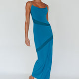 Sun Kissed Cowl Tied Back Maxi Dress Teal