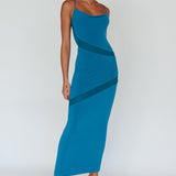 Sun Kissed Cowl Tied Back Maxi Dress Teal
