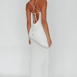 Sun Kissed Cowl Tied Back Maxi Dress White