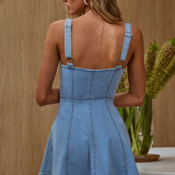 Emilio A-Line Mini Dress Denim