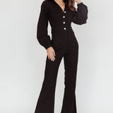 Emilio Long Sleeve Jumpsuit Denim Black