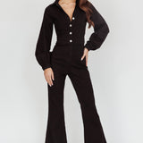 Emilio Long Sleeve Jumpsuit Denim Black