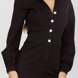 Emilio Long Sleeve Jumpsuit Denim Black