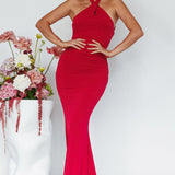 Phoenix Sun Open Back Maxi Dress Red