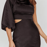 Thessaly One Sleeve Midi Dress Black