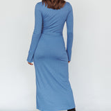 Eastcoast Collared Placket Midi Dress Blue