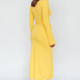 Eastcoast Collared Placket Midi Dress Yellow