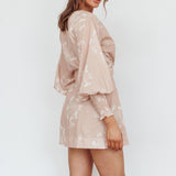New Wave Long Sleeve Wrap Dress Sand