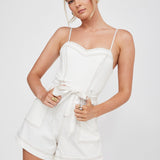 Laureen Pocket Romper White