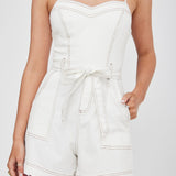 Laureen Pocket Romper White