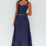 Laureen Pocket Maxi Dress Denim Indigo