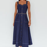 Laureen Pocket Maxi Dress Denim Indigo