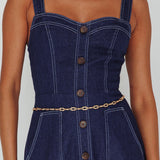 Laureen Pocket Maxi Dress Denim Indigo