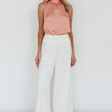 Calisto Sleeveless Tied Neck Top Rose