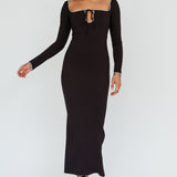 Samantha Pearl Detailing Midi Dress Black