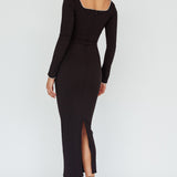 Samantha Pearl Detailing Midi Dress Black