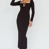 Samantha Pearl Detailing Midi Dress Black