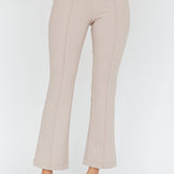 Sabria Mid-Rise Flare Pants Beige