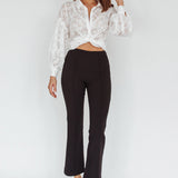 Sabria Mid-Rise Flare Pants Black