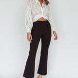Sabria Mid-Rise Flare Pants Black