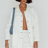 With The Band Accent Stitch Mini Skirt White
