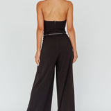 Kayte Strapless Belted Waist Jumpsuit Black