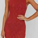 Elisa Sleeveless Crochet Maxi Dress Berry