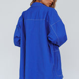 Back Row Oversized Pocket Jacket Blue