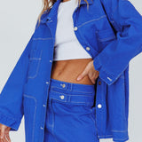 Back Row Oversized Pocket Jacket Blue