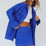 Back Row Oversized Pocket Jacket Blue
