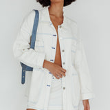 Back Row Oversized Pocket Jacket White