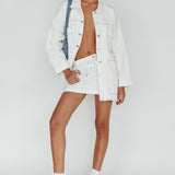 Back Row Oversized Pocket Jacket White
