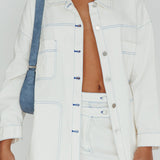 Back Row Oversized Pocket Jacket White
