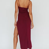 Catriona Split Ruffle Midi Dress Grape