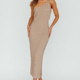 Cinzia One-Shoulder Cut-Out Midi Dress Brown