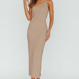 Cinzia One-Shoulder Cut-Out Midi Dress Brown