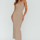 Cinzia One-Shoulder Cut-Out Midi Dress Brown