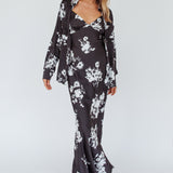 Lyndel Tied Back Slip Midi Dress Black