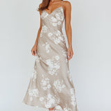 Lyndel Tied Back Slip Midi Dress Grey