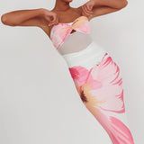 Oliana Sheer Waist Floral Maxi Dress White