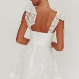 Oliana Tied Shoulders Keyhole Mini Dress White