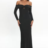 Oliana Twist Bust Maxi Dress Black