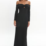 Oliana Twist Bust Maxi Dress Black