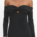 Oliana Twist Bust Maxi Dress Black